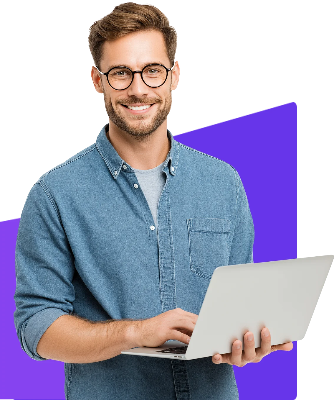 Developer with laptop